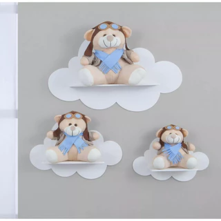 Prateleira Nichos Nuvem Em Mdf Quarto De Bebê Decoração Infantil