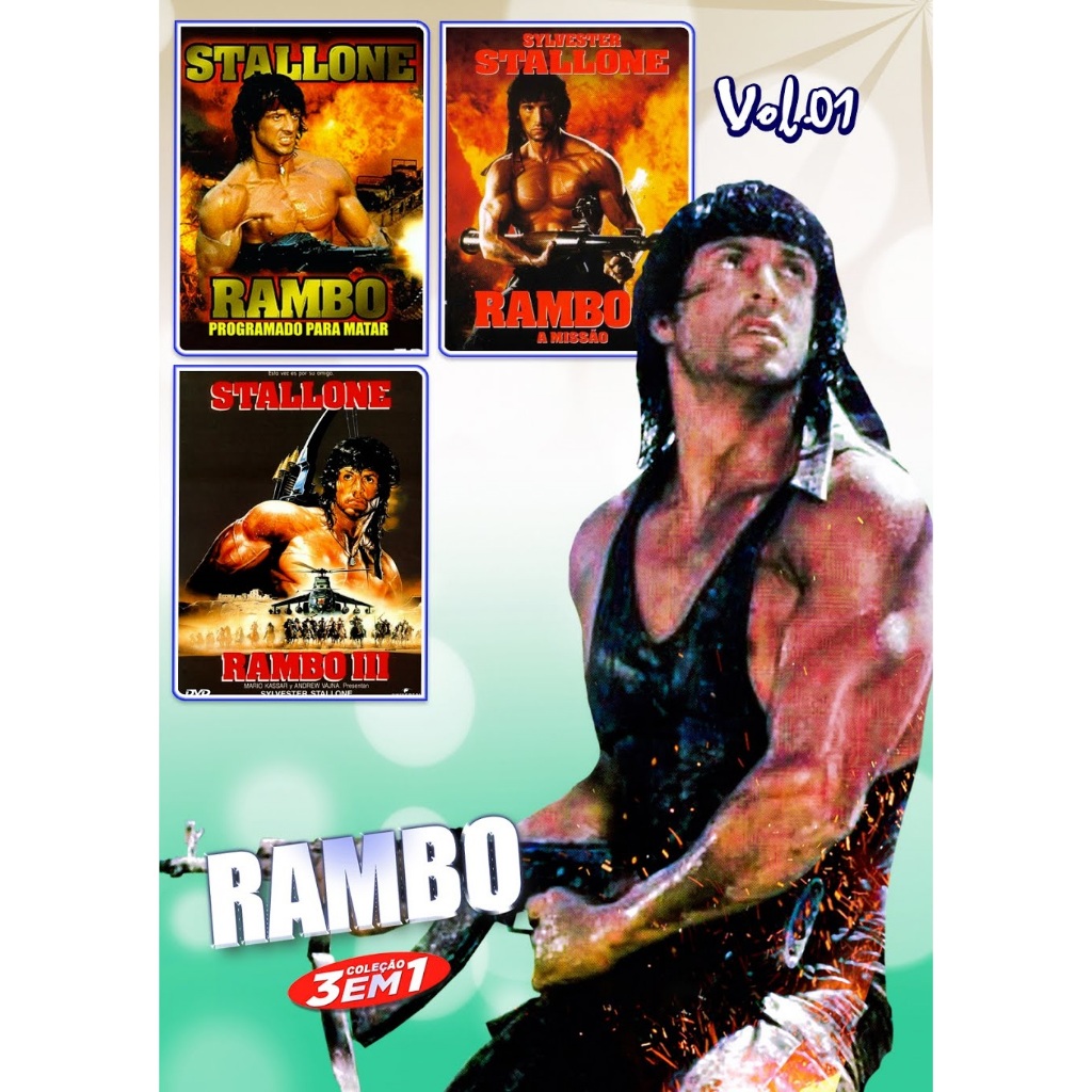 Coleção Filmes Rambo 3 em 1 Volume 01(Programado para matar, Em a ...