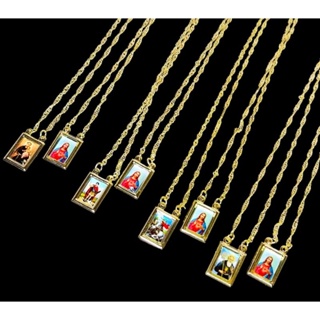 Escapulário folheado a ouro 18k 60cm escapulário feminino e masculino