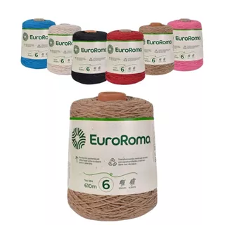 Barbante Euroroma 600g Varias Cores Fio Linha Trico Bordado Croche 915 e 610 Metros