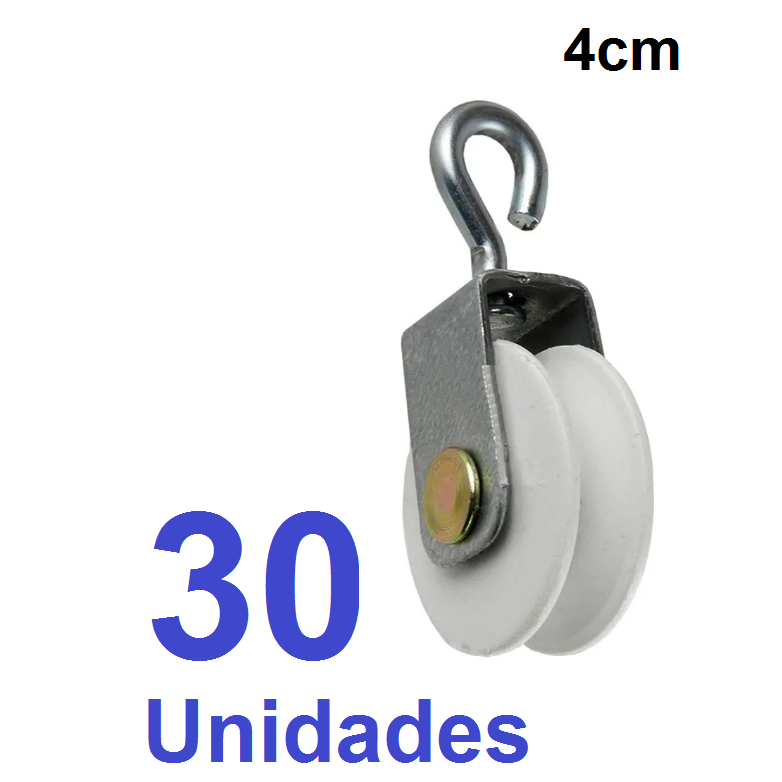 Roldana Carretilha 4cm P/ Varal Com Gancho Metal 30 Peças | Shopee Brasil