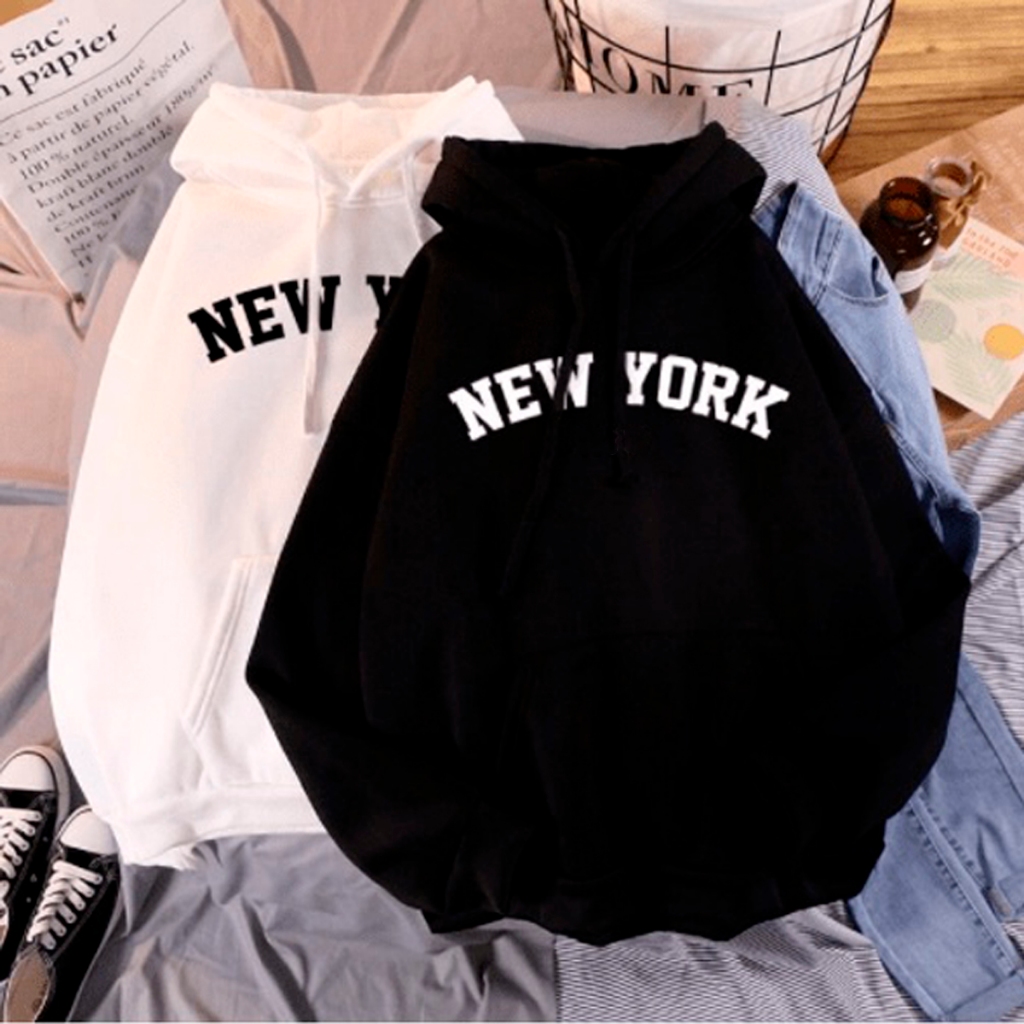 Blusa de Moletom Canguru Unissex Moda Estilo Shein New York Inverno 2022 -  Escorrega o Preço