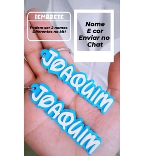kit ou unidade chaveiro personalizado nome, identificação escolar presente