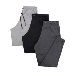 Kit 3 Calças Jogger de Moletom Grosso Flanelado Academia Treino Barato