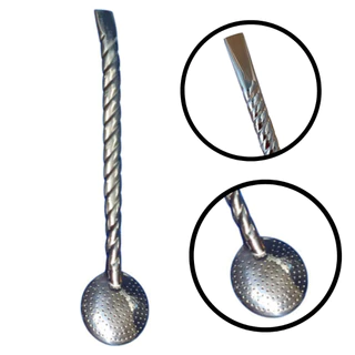 Bomba de Chimarrão Erva Mate Terere em Aço Inox Não Enferruja Modelo Trançado 23cm