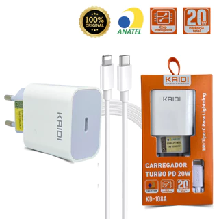 Carregador para iPhone Turbo 20W com Cabo + Fonte de Carregamento Rápido P/ Iphone 11 12 13 14 15 Envio Imediato