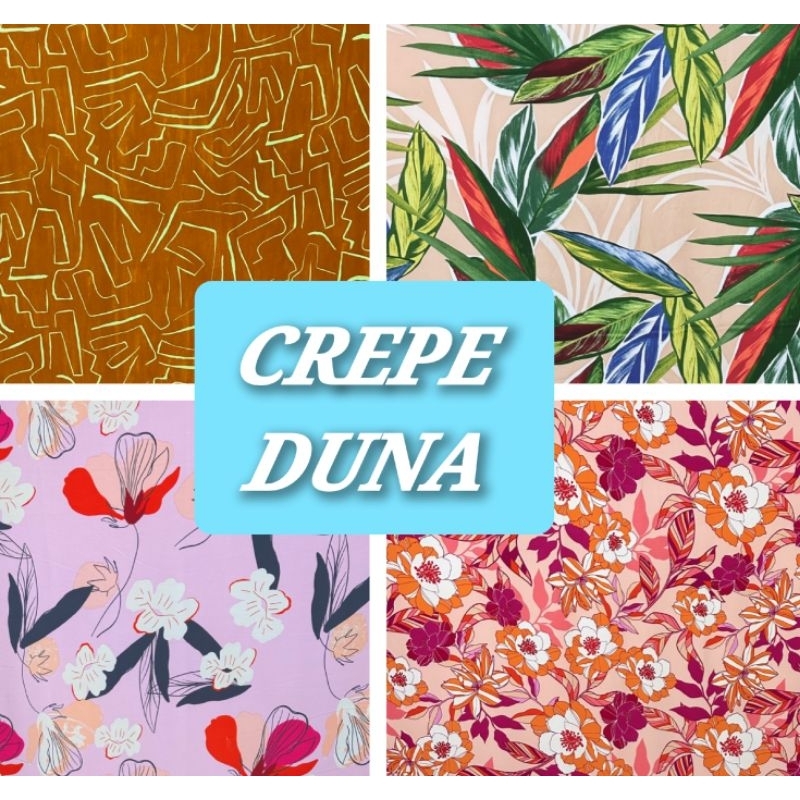Tecido Crepe Duna Estampado 1 mt x 1,40 | Shopee Brasil