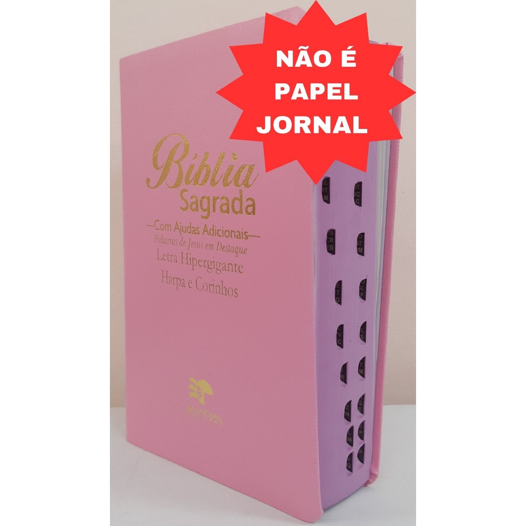 Bíblia Sagrada Com Ajudas Adicionais E Harpa Letra Hipergigante - Capa ...