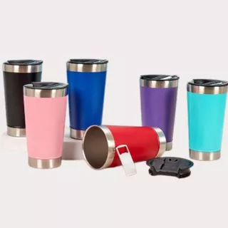 Copo térmico 473ml com tampa abridor de garrafa térmica maquina caneca personalizada
