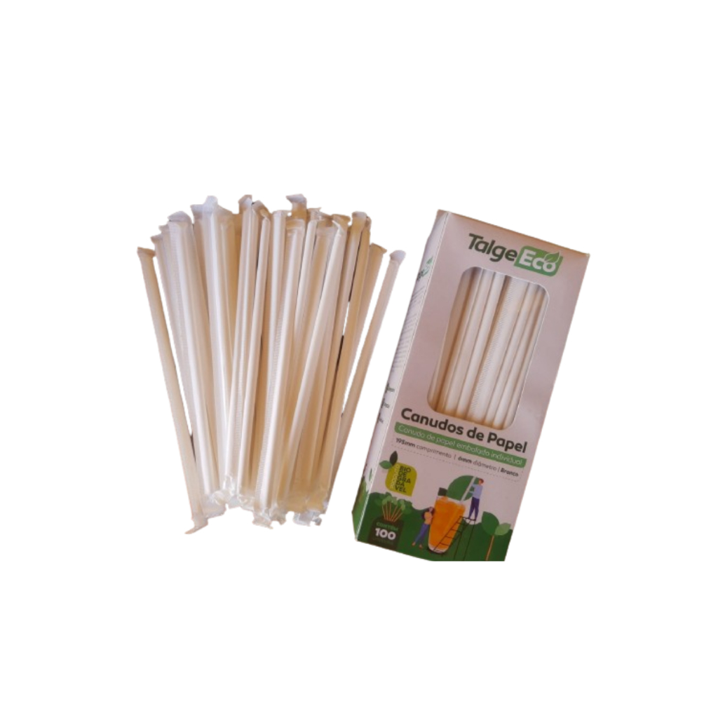 Canudo de papel embalado individual (100 unid) | Shopee Brasil