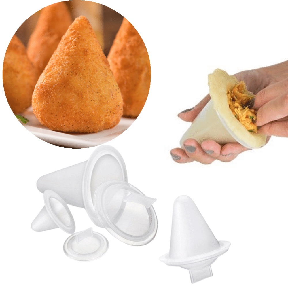 Kit 3 Formas de Coxinha Modeladora Salgadinho 3 Tamanhos P M