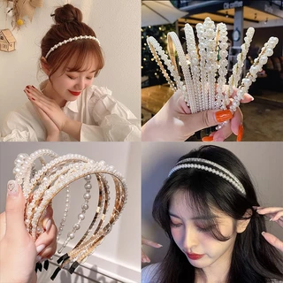 Tiara de Pérolas Arquinho de Perolas Acessórios femininos de cabelo Arco Luxo
