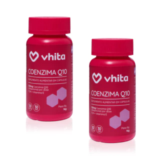 Coenzima Q10 Ubiquinona 120mg Com Vitamina E e TCM 30 cáps - Vhita ( 2 unidades)