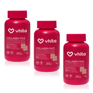 Colágeno Hidrolisado Verisol Com Ácido Hialuronico 120 Cápsulas - Vhita ( 3 unidades)