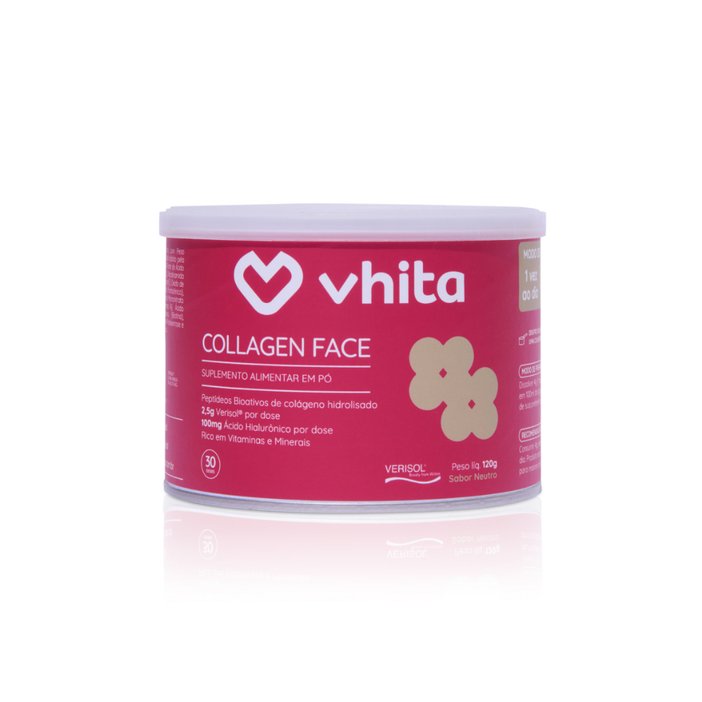 Collagen Face Vhita Colágeno Hidrolisado Verisol Com Ácido Hialurônico E Vitaminas Antioxidantes 8259