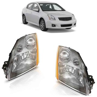 Farol Dianteiro Sentra 2007 2008 2009 Máscara Cinza