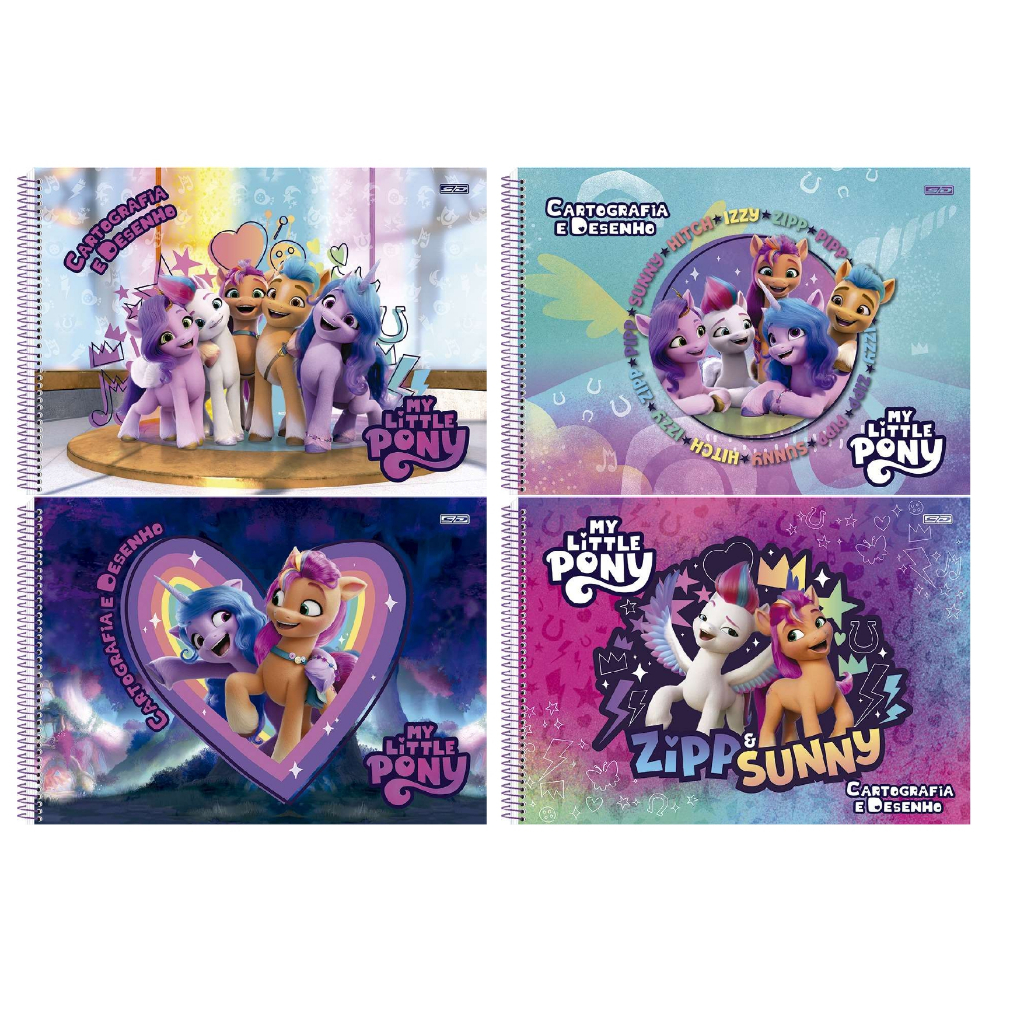 Caderno Cartografia e Desenho My Little Pony 60 folhas - SD | Shopee Brasil