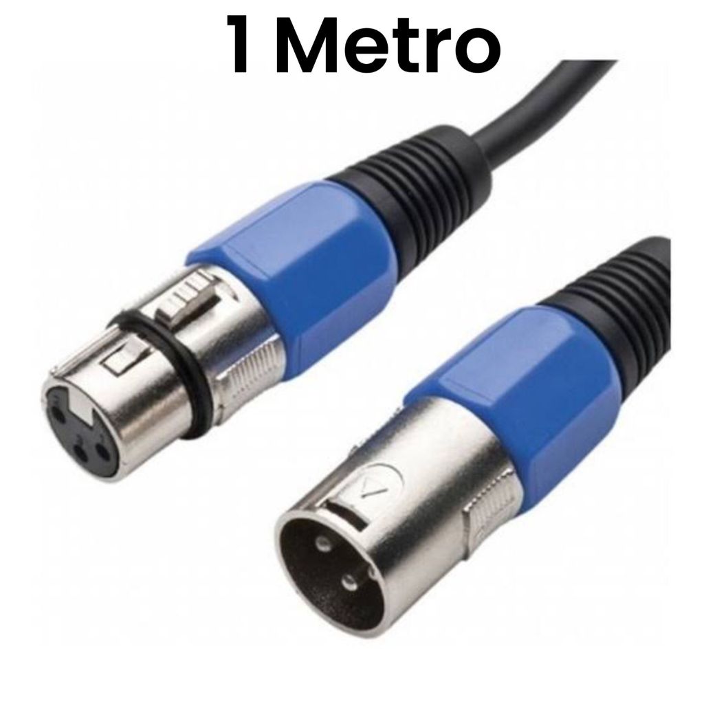 Cabo Microfone Xlr Canon Macho X Femea Balanceado 1 Metro