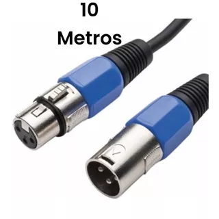 Cabo Microfone Xlr Canon Macho X Femea Balanceado 10 Metros