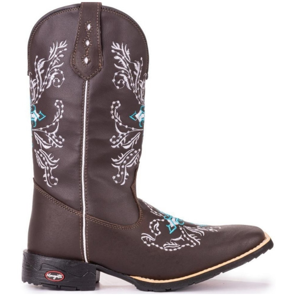 Bota Texana Feminina para Rodeio Cruz Espelhada Azul | Shopee Brasil