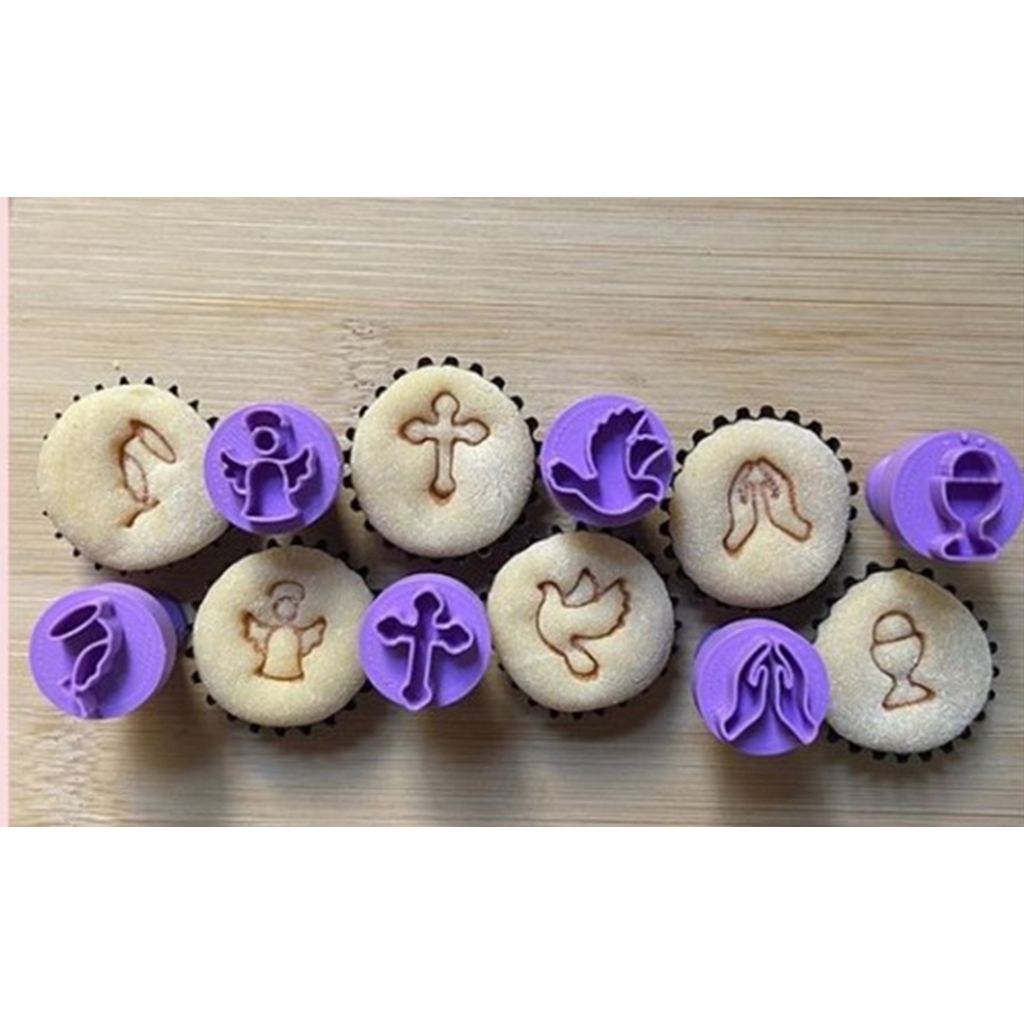 Kit 6 Carimbos Batizado ou Primeira Comunhão para Brigadeiros e Doces Confeitaria