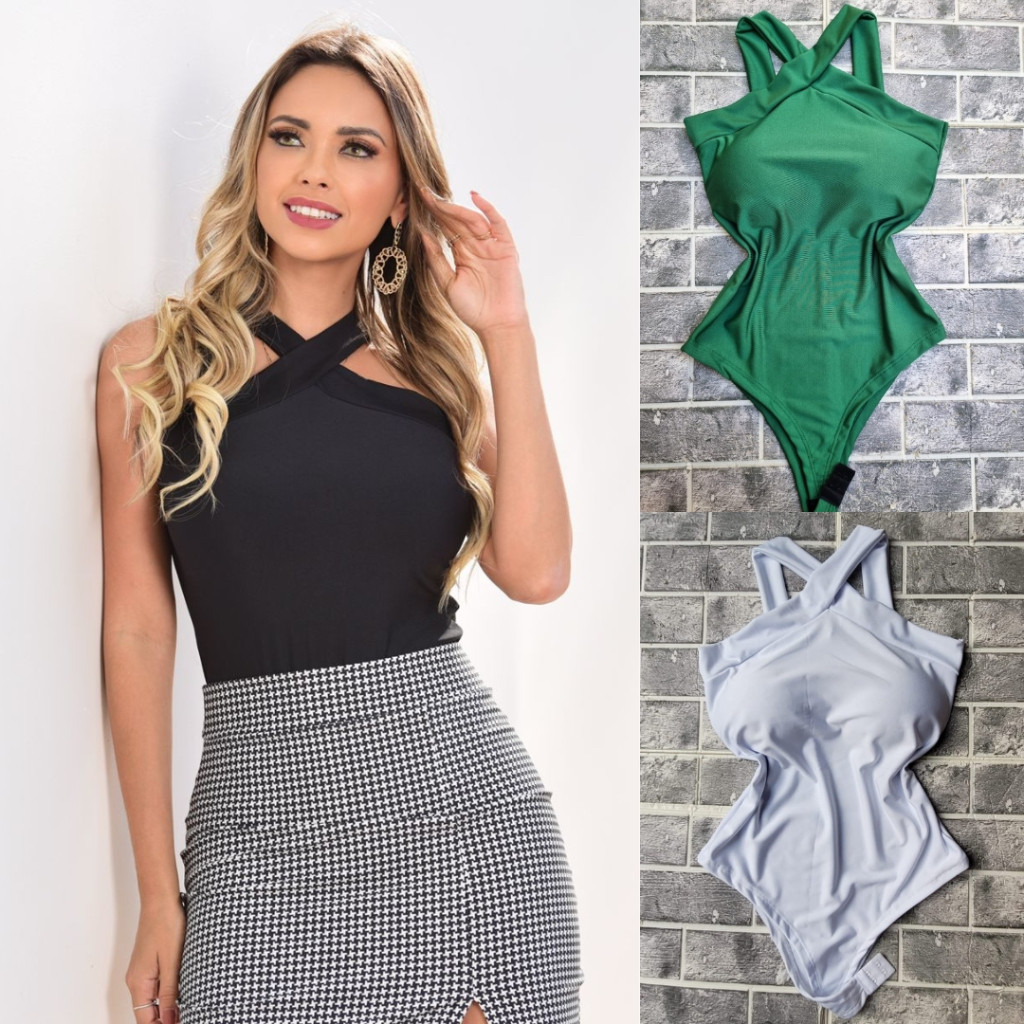 Kit body cruzado confortável e alça reforçada