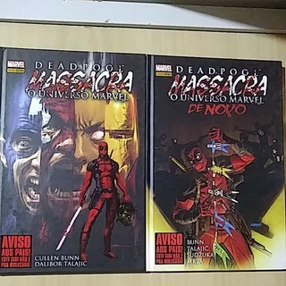 Combo 2 HQ Deadpool Massacra O Universo Marvel 1 e 2