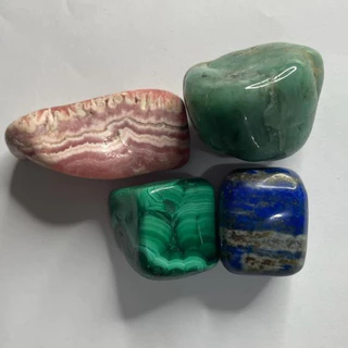 Pedras rolada e cascalho Lápis lazuri, Rodocrosita, Esmeralda e Malaquita verdadeiras
