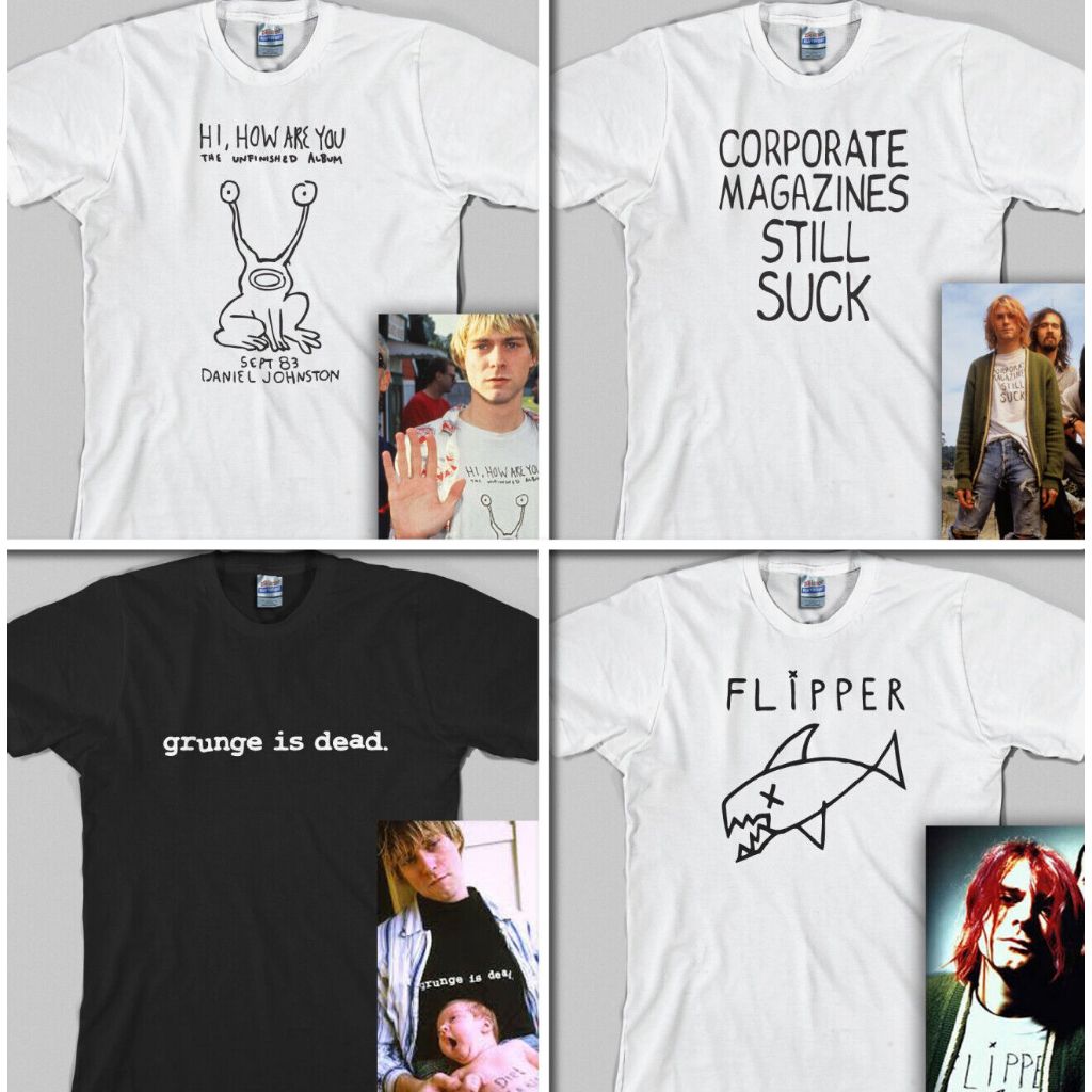 Camiseta Kurt Cobain Hi How Are You Flipper Grunge is dead still suck anos 90 4 unidades