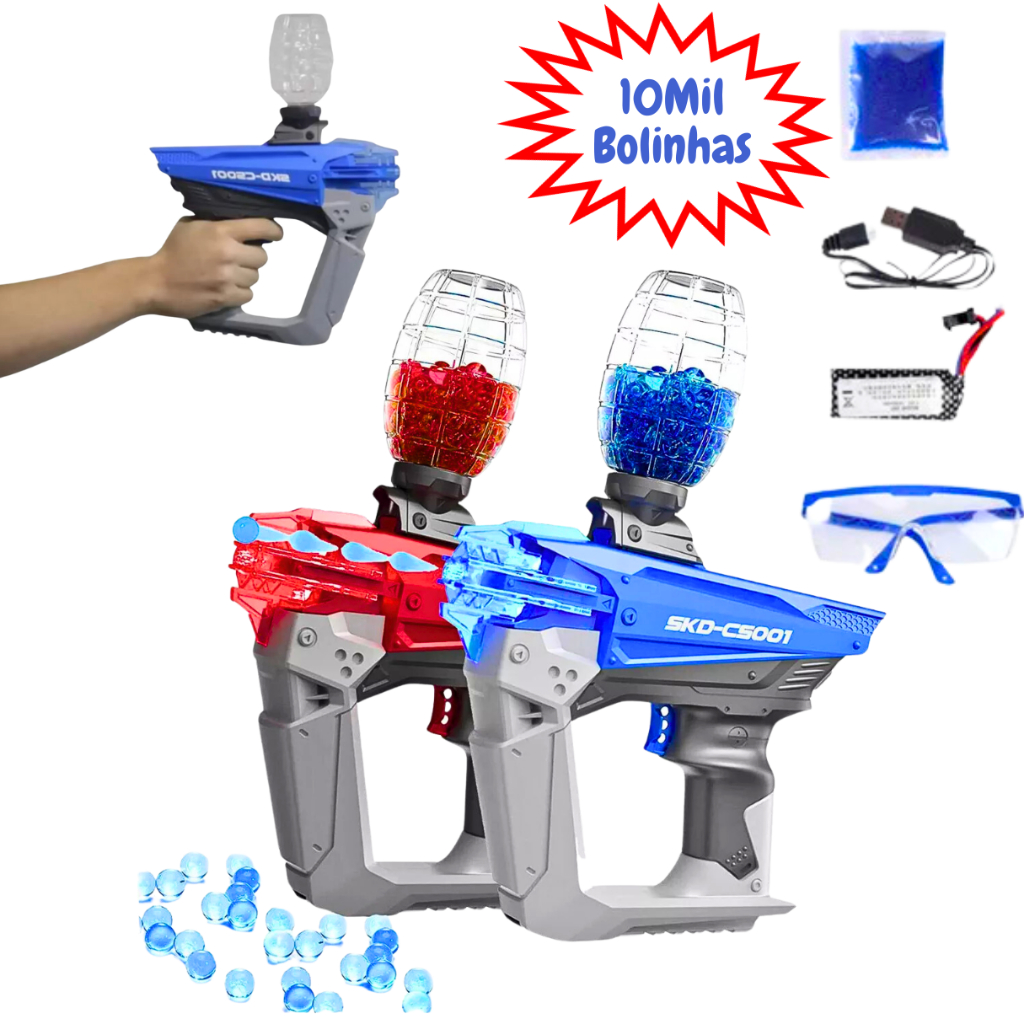 Arma Arminha Lança Bolinha Gel SKD Importada Automática Recarregavel ...