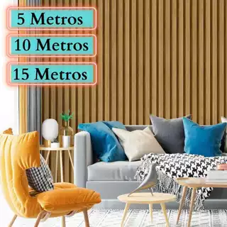 Papel de Parede 3d Adesivo Autocolante Decorativo 5 Metros Para Sala Ripado Amadeirado Madeira Escuro Para Quarto