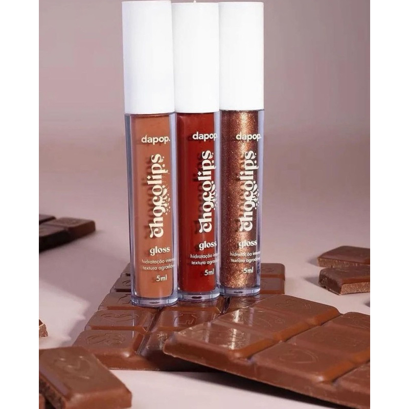 Gloss marrom Choco Lips Dapop novas cores | Shopee Brasil
