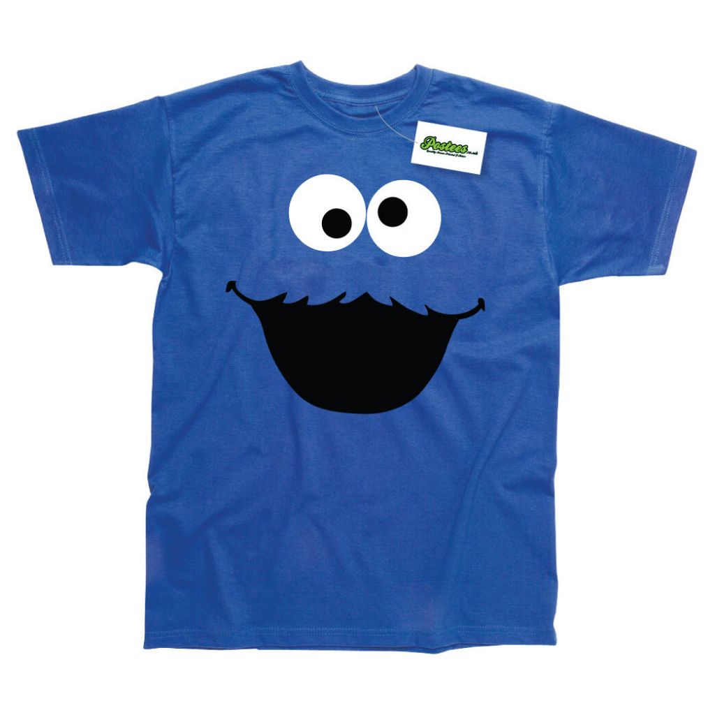 Camiseta engraçada estampada inspirada em Cookie Monster