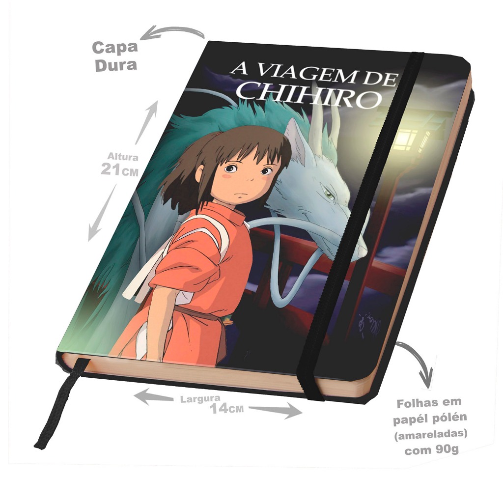 Caderno Sketchbook A5 capa dura caderno de desenho A VIAGEM DE CHIHIRO