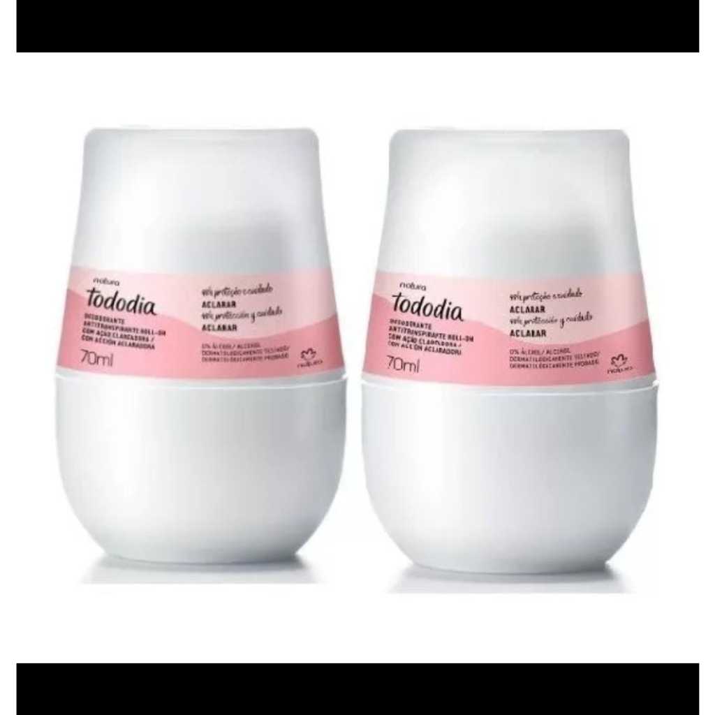 Conjunto, kit Desodorante Antitranspirante Natura Roll-on Tododia Aclarar - 2 un. de 70 ml