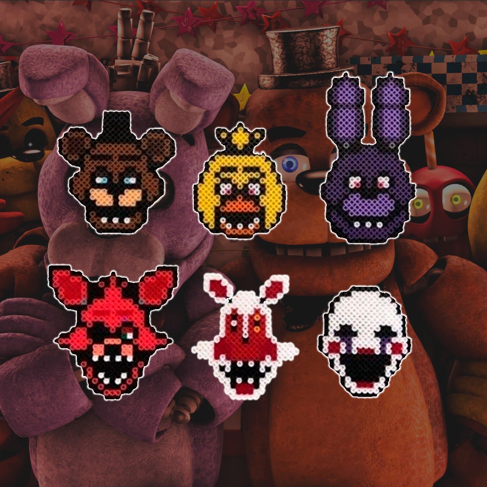 FNAF Pixel Art Divertido Alternativo Hama beads Chaveiro