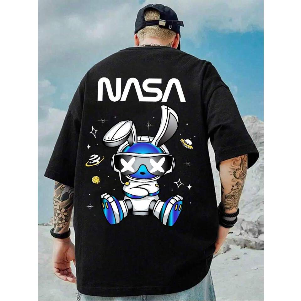 Camiseta Premium Oversized Blusão Estilo Skatista Nasa Astronauta