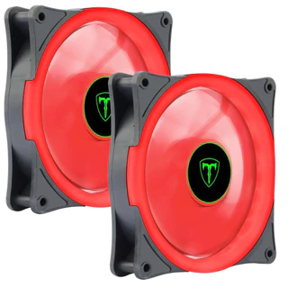 kit com 2 Cooler FAN T-Dagger 120mm 12Cm LED Vermelho - T-TGF200-R