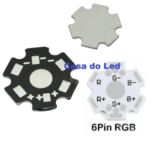 kit 10 - 20 x Placa pcb board dissipador estrela para led 1w 3w 5w