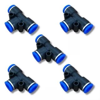 Kit 5 União Pneumática Em T 8mm