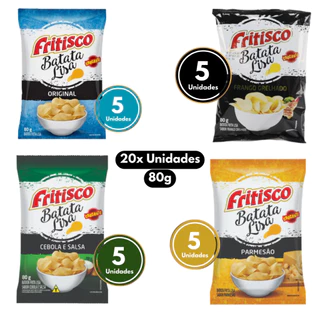 Kit Fritisco - Mix de Sabores Batata Lisa 80g (20 unidades)