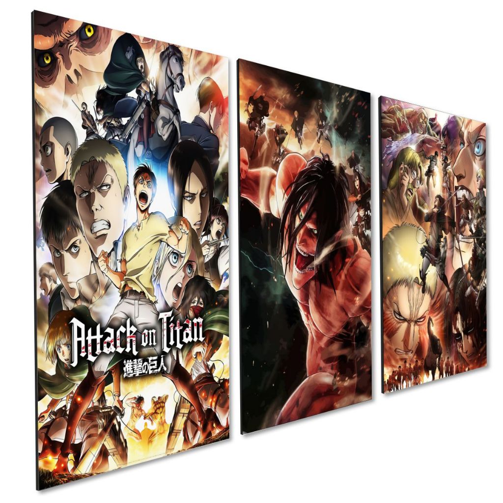 kit Quadro Decorativo Attack on Titan Shingeki No Kyojin Quarto