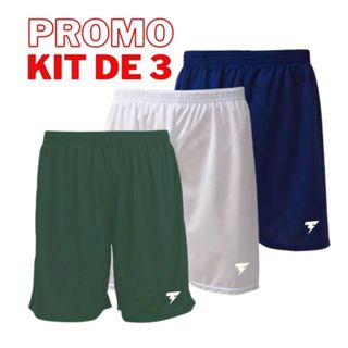 kit 3 short de futebol masculino calção academia corrida - moda praia dryfit varias cores