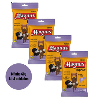 Bifinho magnus porte pequeno 60g sabor carne kit 4 unidades em Oferta na Shopee