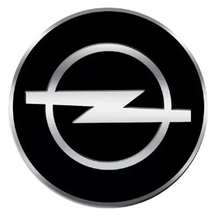 ADESIVO EMBLEMA LOGO RESINADO CALOTA VOLANTE OPEL 43MM - PRETO