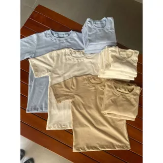 Kit 3 Camiseta Infantil Menino Básica Lisa Tamanho 4 ao 10 Promoção