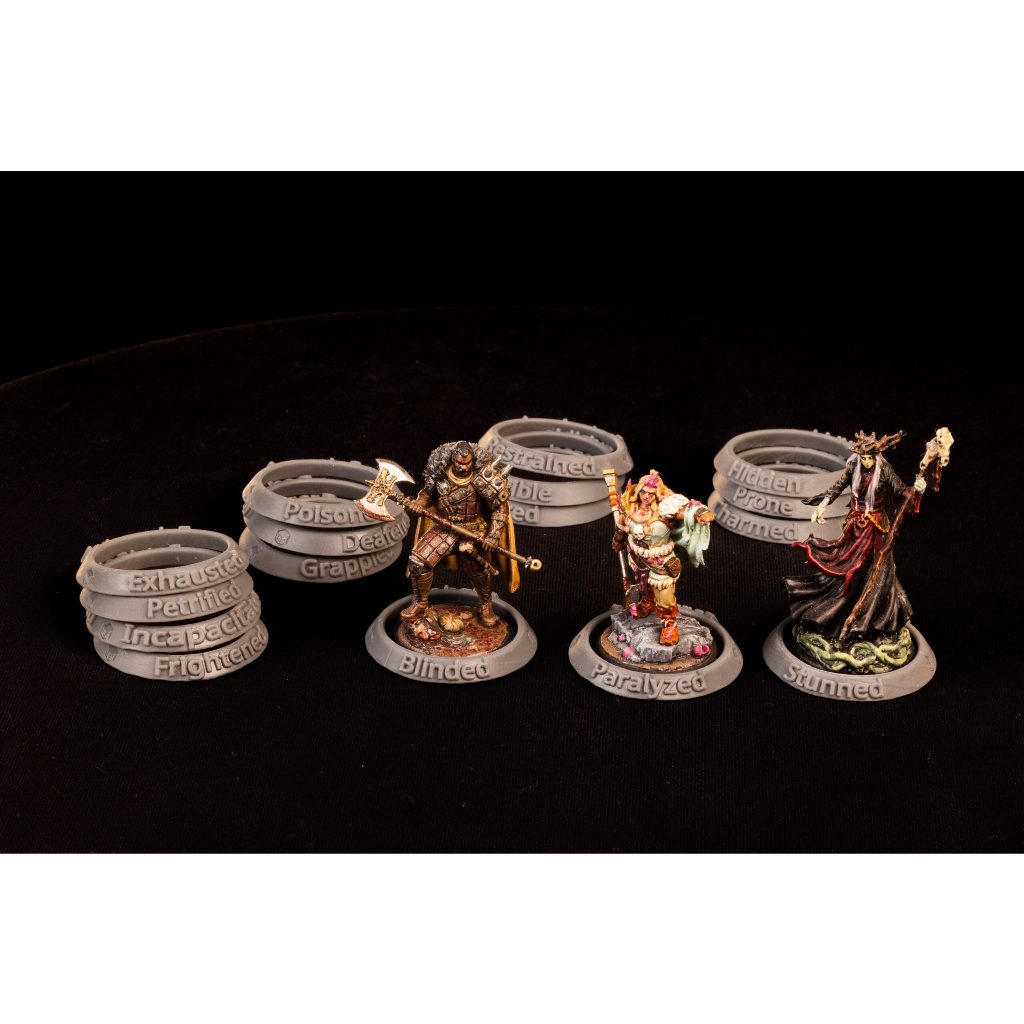 Kit 96 Anillos 24 Condiciones Anillos De Condición Mejorados Para D&D - 96 Marcadores De Estado, 24 Condiciones Y Hechizos, Con Caja Libro Mágico - Ideal Para DM Y Jugadores Regalo Jugador Dungeon Master