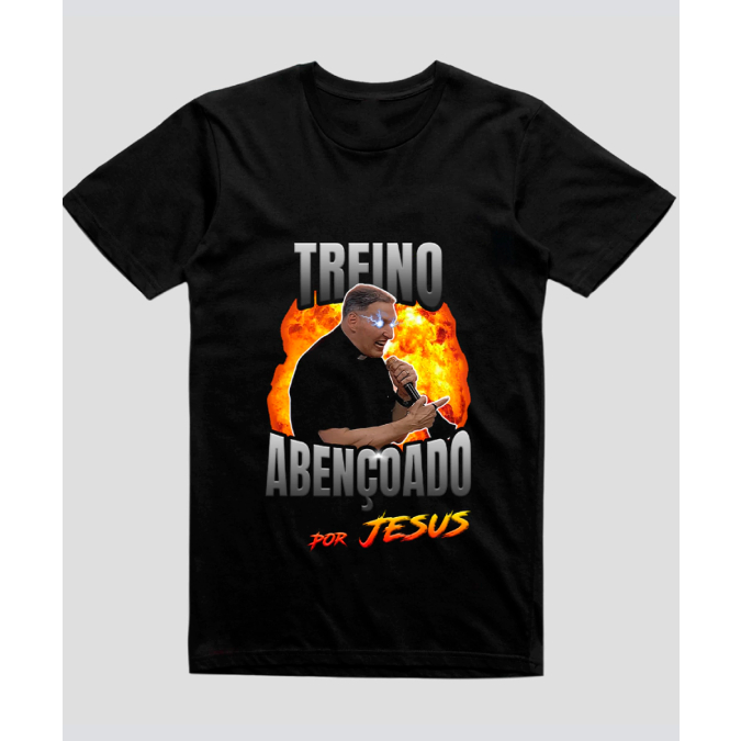 Camiseta Camisa- Academia Tradicional Treino abençoado Por Jesus Novo!