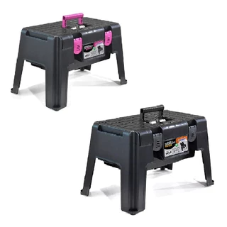 Banqueta Plástica Banquinho Manicure Pedicure Banco Resistente Camping Pesca Maleta Ferramentas Até 120Kg Multiuso Caixa