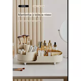 Organizadores De Maquiagem De Mesa Caixa De Armazenagem De Cosméticos 360 ° Porta-Escova Rotativo Batom Organizador De Somb